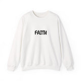 Faith Culture – Faith Unisex Crewneck Sweatshirt – White | Minimalist Christian Sweatshirt for Everyday Encouragement White