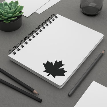 Faith Culture – Black Maple Leaf Spiral Journal | Minimalist Canadian Notebook for Everyday Use