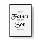 Faith Culture - Hebrews 1:5 Christian Scripture Wall Art Father and Son 24″ x 36″ Black