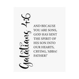 Faith Culture - Abba Father Christian Poster Galatians 4:6 Scripture Wall Art