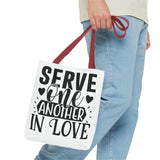 Faith Culture - Serve One Another in Love Christian Tote Bag - Galatians 5:13 Bible Verse