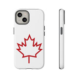 Faith Culture – Red Maple Outline Phone Case | Sleek Canadian Symbol Design for All Phones iPhone 14 Glossy