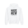 Made New Youth Hoodie | 2 Corinthians 5:17 Christian Hoodie for Kids White