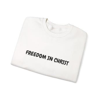 Faith Culture – Freedom in Christ Unisex Crewneck Sweatshirt – White | Christian Identity Sweatshirt Inspired by Galatians 5:1 White