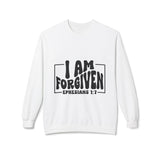 Faith Culture - I Am Forgiven Christian Sweatshirt Ephesians 1:7 White
