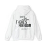 Where the Spirit Is There’s Freedom Back Print Christian Hoodie | 2 Corinthians 3:17 Scripture Apparel White