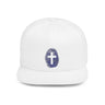 Faith-Inspired Flat Bill Snapback Hat One size White