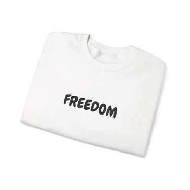 Faith Culture – Freedom Unisex Crewneck Sweatshirt – White | Bold Christian Statement Sweatshirt Inspired by Galatians 5:1