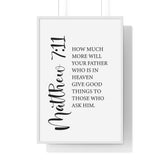 Faith Culture - Matthew 7:11 Christian Scripture Wall Art Good Gifts from the Father 24″ x 36″ White