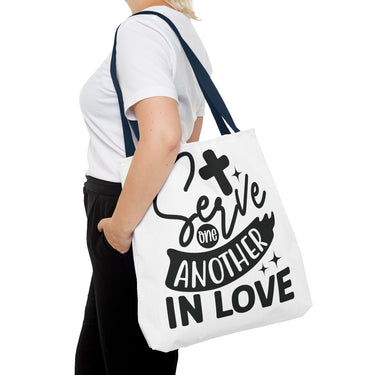 Faith Culture - Serve One Another in Love Christian Tote Bag - Galatians 5:13 Bible Verse