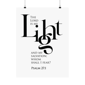 Faith Culture Light Psalm 27:1 Christian Matte Poster | Minimal Typography Scripture Wall Art Print