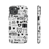 Prayer and Faith Christian Tough Phone Cases iPhone 15 Plus Glossy