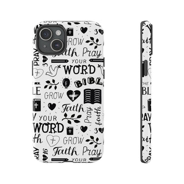 Prayer and Faith Christian Tough Phone Cases iPhone 15 Plus Glossy