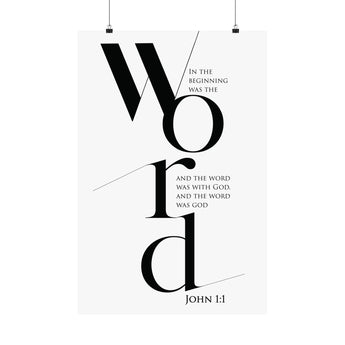 Faith Culture In the Beginning Was the Word John 1:1 Christian Matte Poster | Minimal Typography Bible Verse Print