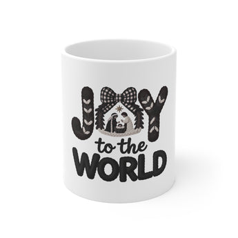 Faith Culture - Joy to the World Nativity Christmas Mug – Christian Holiday Coffee Cup