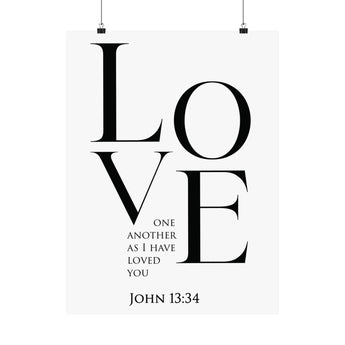 Faith Culture Love One Another John 13:34 Christian Matte Poster | Minimal Scripture Wall Art Print