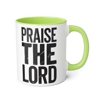 Faith Culture - Praise the Lord - Christian Accent Coffee Mug, 11oz Light Green 11oz