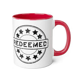 Faith Culture - Redeemed - Christian Accent Coffee Mug, 11oz Red 11oz