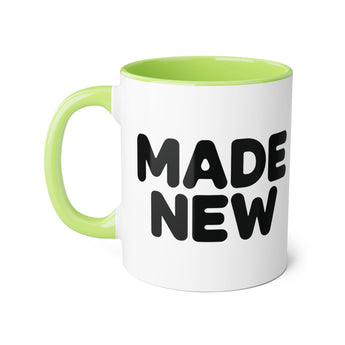 Faith Culture - Made New - Christian Coffee Mug, 11oz Light Green 11oz