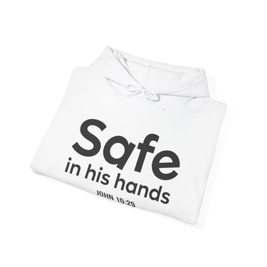 Faith Culture Safe in His Hands Hoodie | John 10:29 Christian Father’s Day Gift