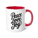 Faith Culture - Peace Love Joy - Christian Coffee Mug, 11oz Red 11oz