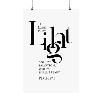 Faith Culture Light Psalm 27:1 Christian Matte Poster | Minimal Typography Scripture Wall Art Print
