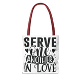 Faith Culture - Serve One Another in Love Christian Tote Bag - Galatians 5:13 Bible Verse