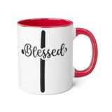 Faith Culture - Blessed at the Cross - Christian Accent Coffee Mug, 11oz Red 11oz