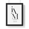 The Resurrection and the Life framed Bible verse wall art inspired by John 11:25, black frame with black and white scripture typography