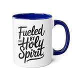 Faith Culture - Fueled by the Holy Spirit - Christian Accent Coffee Mug, 11oz Blue 11oz