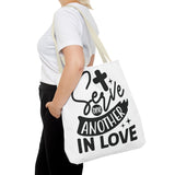 Faith Culture - Serve One Another in Love Christian Tote Bag - Galatians 5:13 Bible Verse