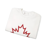 Faith Culture – Outline Maple Leaf Crewneck Sweatshirt – White | Minimalist Canadian Heritage Look