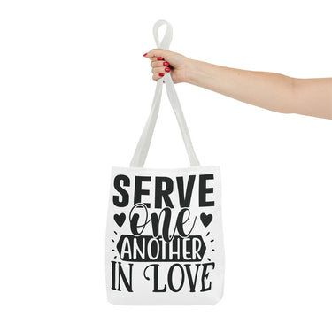 Faith Culture - Serve One Another in Love Christian Tote Bag - Galatians 5:13 Bible Verse