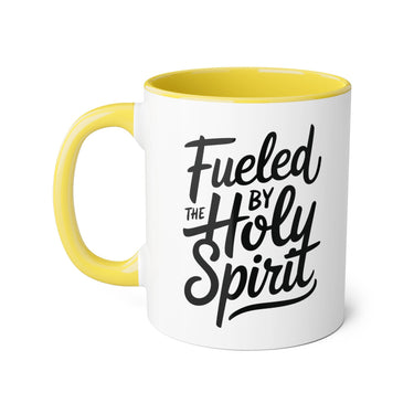 Faith Culture - Fueled by the Holy Spirit - Christian Accent Coffee Mug, 11oz Yellow 11oz