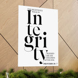 Faith Culture - Walk in Integrity Christian Poster Proverbs 20:7 Scripture Wall Art