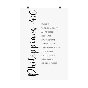 Faith Culture Philippians 4:6 Christian Matte Poster | Prayer Scripture Wall Art Print