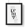 Under His Wings framed Bible verse wall art inspired by Psalm 91:4, black frame with black and white scripture typography