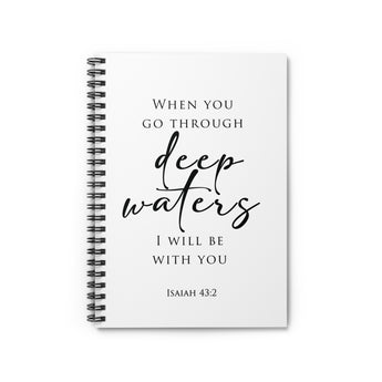 Faith Culture Isaiah 43:2 Spiral Journal | Deep Waters I Will Be With You Faith Journal