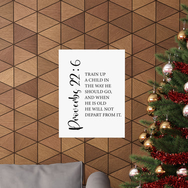 Faith Culture - Train Up a Child Christian Poster Proverbs 22:6 Scripture Wall Art