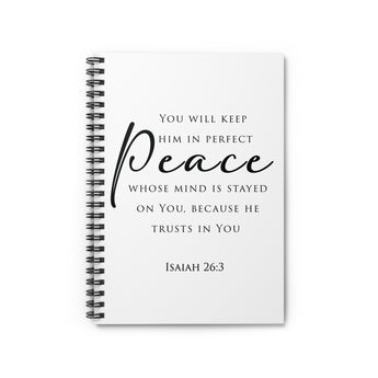 Faith Culture Isaiah 26:3 Spiral Journal | Perfect Peace Christian Scripture Journal