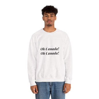Faith Culture – O Canada Maple Circle Crewneck Sweatshirt – White | Anthem-Inspired Pullover White