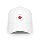 Faith Culture – O Canada Circle Emblem Baseball Cap – White with Red Maple Leaf | National Anthem Tribute Hat White One size