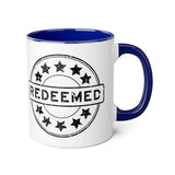 Faith Culture - Redeemed - Christian Accent Coffee Mug, 11oz Blue 11oz
