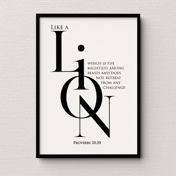A Lion, Mighty Among Beasts - Proverbs 30:30 Wall Art