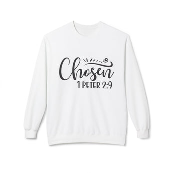Faith Culture - Chosen Christian Sweatshirt Chosen 1 Peter 2:9 Bible Verse Crewneck White