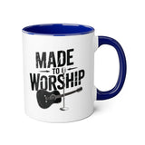 Faith Culture - Made to Worship - Christian Accent Coffee Mug, 11oz Blue 11oz