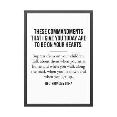 Faith Culture These Commandments Framed Christian Wall Art | Deuteronomy 6:6 to 7 Father’s Day Gift