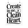 Faith Culture Create in Me a Clean Heart Art Print | Psalm 51:10 Matte Poster 18″ x 24″ Matte