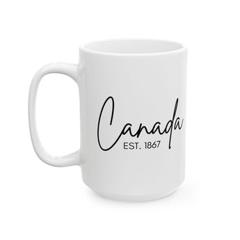 Faith Culture – Canada EST. 1867 Mug – 11oz & 15oz | Elegant Canadian Heritage Cup 15oz