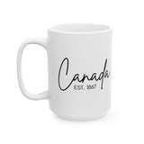 Faith Culture – Canada EST. 1867 Mug – 11oz & 15oz | Elegant Canadian Heritage Cup 15oz